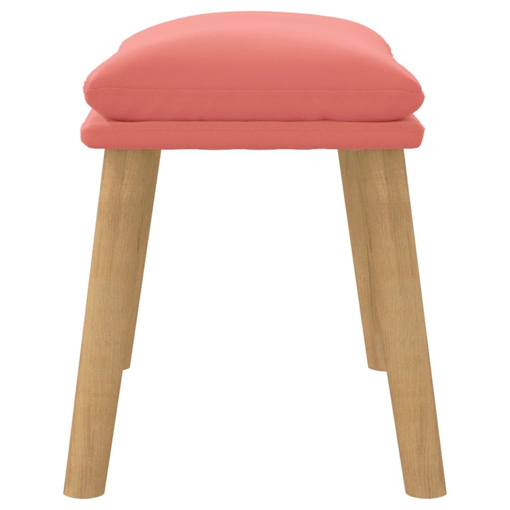 Footstool Pink 45 X 29.5 X 35 Cm Velvet