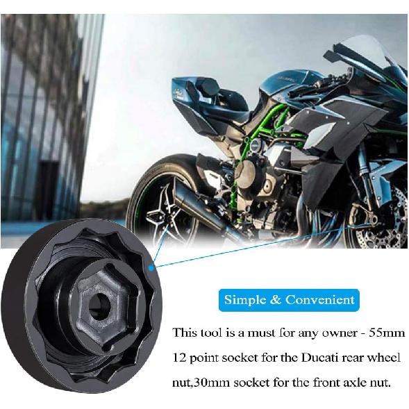 NONY Vordere Hinterradachsmutter Steckschlüssel Werkzeug Passend für Ducati Motorrad ATVs Super Bike 1098 1198 1199 Panigale Multistrada Diavel