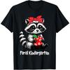 Raccoon Feral Kindergarten Cute First Day of School Girls T-Shirt