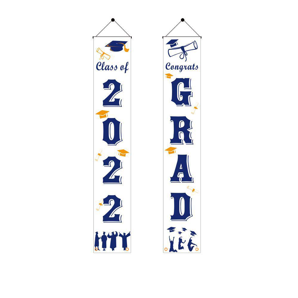 2022 Graduation Party Decoration Graduates Couplet Banners Class Of Congrats GRAD Door Porch Hanging Flag Graduation Party Decor