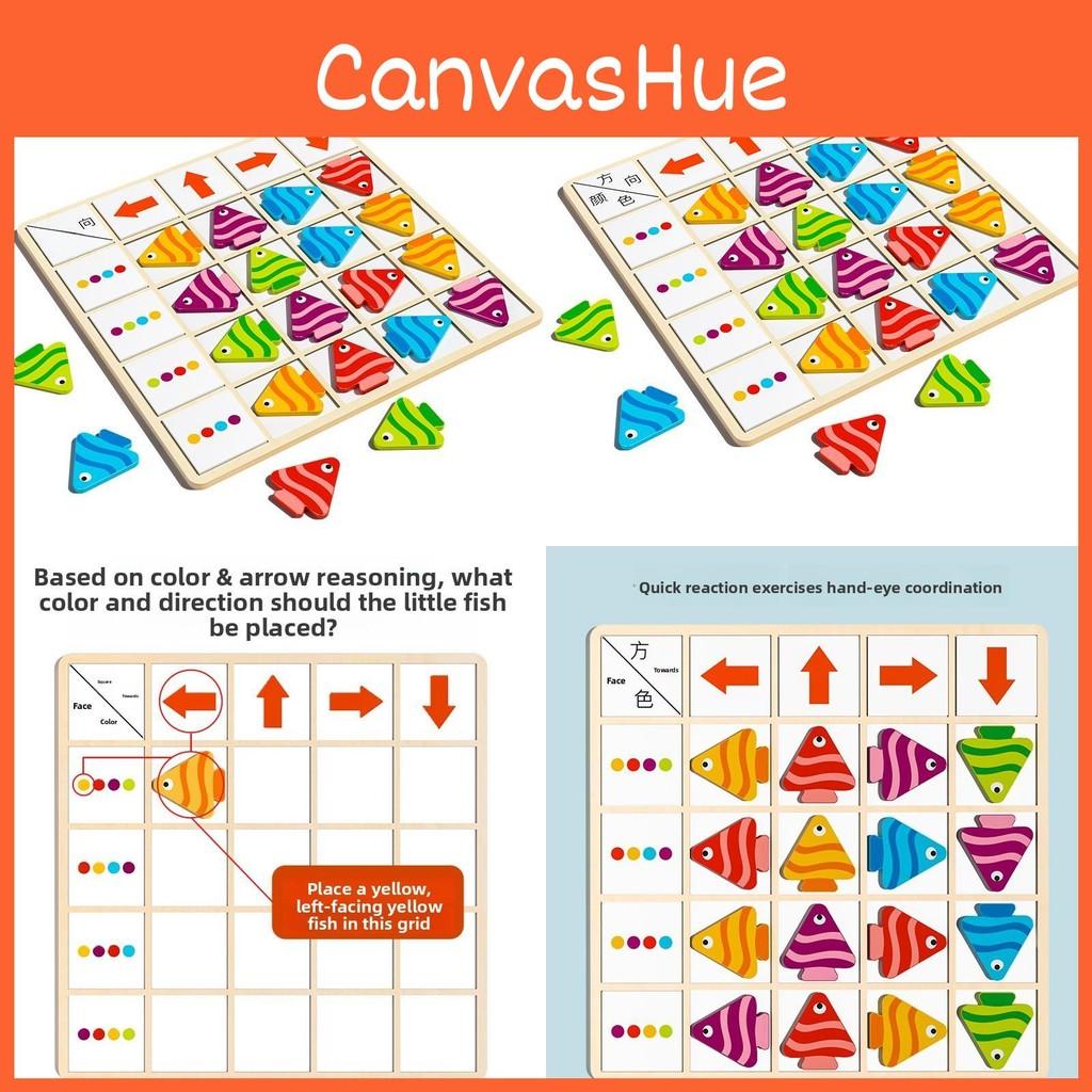 Fish Matching Wooden Toy Children Logic Skills Early Education Interactive Game