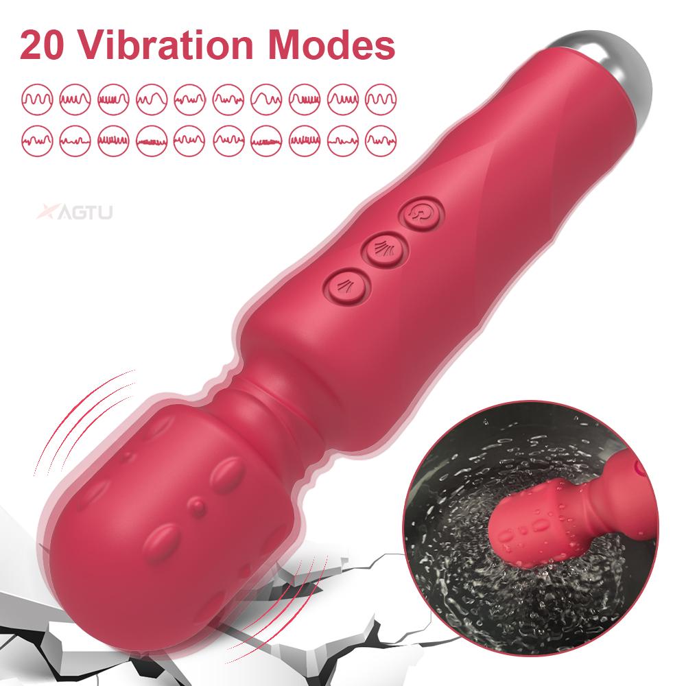 20 Speed Strong Dildo AV Vibrator for Women Vagina Clitoris Stimulator Vibrators Magic Wand Massager Erotica Sex Toys for Adults
