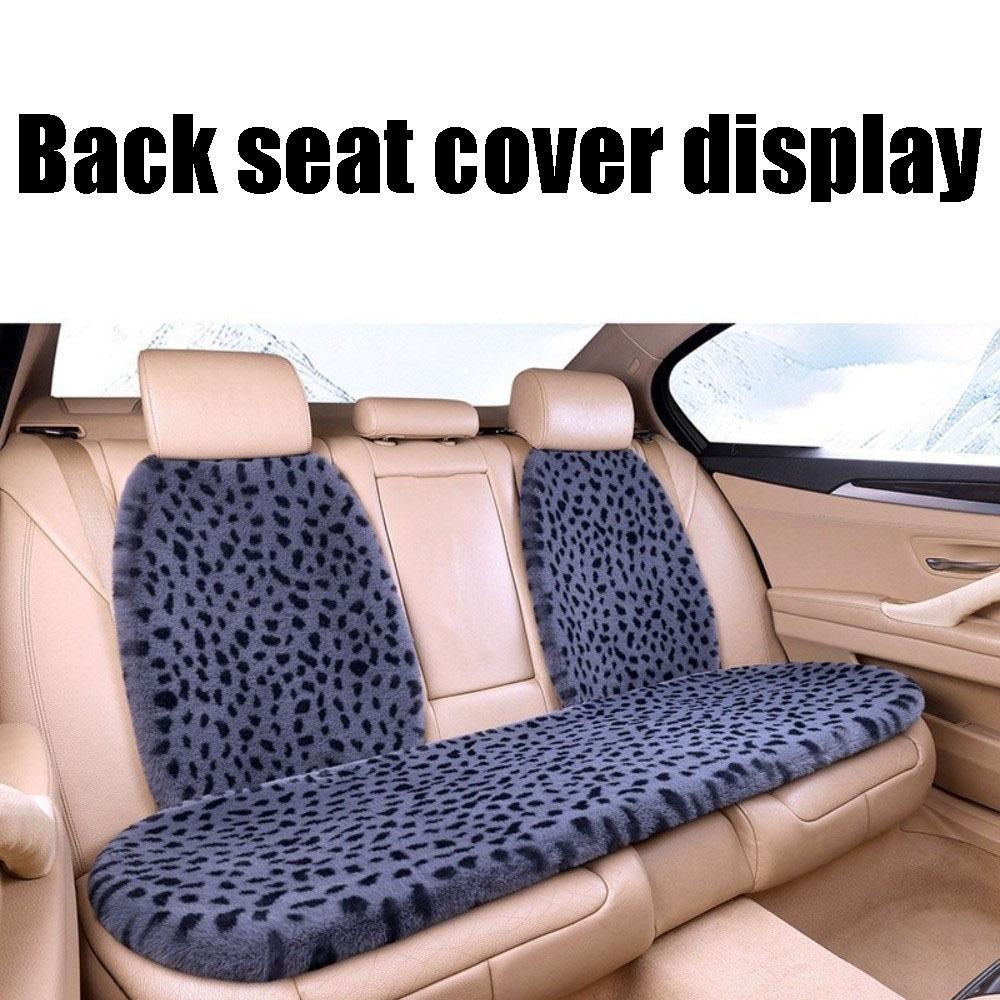 Rabbit Fur Rabbit Fur Car Pad Non-slip Plush Seat Cushion Leopard Print Seat Cover Cushion Front