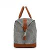 Gestreifte Reisetasche Canvas Handgepäck Duffle Reisetasche Aufbewahrung Sporttasche Trocken- und Nassfachtasche