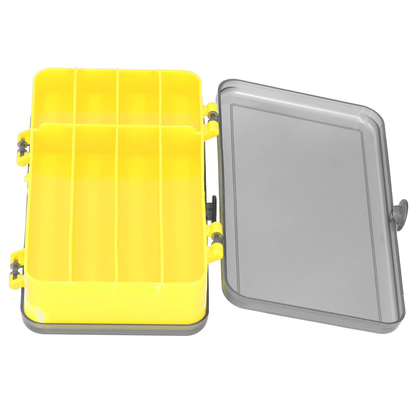 

Fishing Lure Box Reversible Lure Case Double Sided Plastic Bait Storage Box OrganizerYellow жёлтый