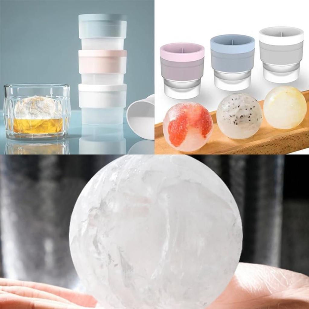Chiclify Eisball Runde Eiswürfelform Einfach zu lösende Kugel-Eiswürfelform Silikon-Eiswürfelformen Wiederverwendbare Runde Eiswürfelform für Gelee Milchsaft