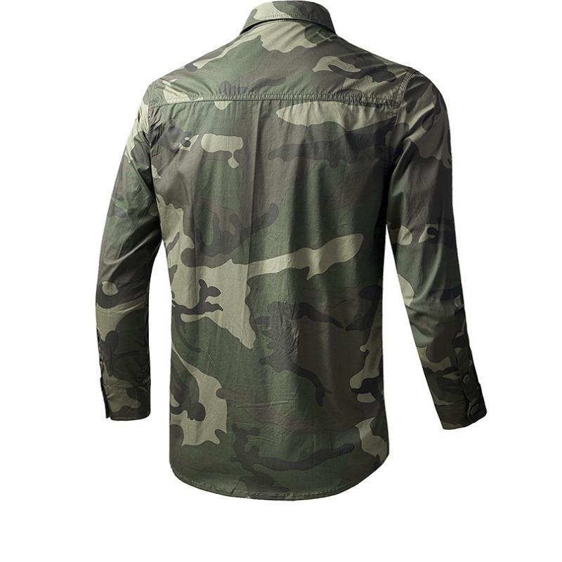 Men S Long Sleeve Loose Cotton Work Shirt Casual Outdoor