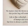 Volleyball Pocket Hug Heart-Shaped Volleyball Ornament with Inspirational Card Emotional Support Mini Pocket Hug Gifts for Sports Enthusiasts
