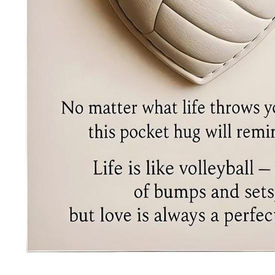 Volleyball Pocket Hug Heart-Shaped Volleyball Ornament with Inspirational Card Emotional Support Mini Pocket Hug Gifts for Sports Enthusiasts