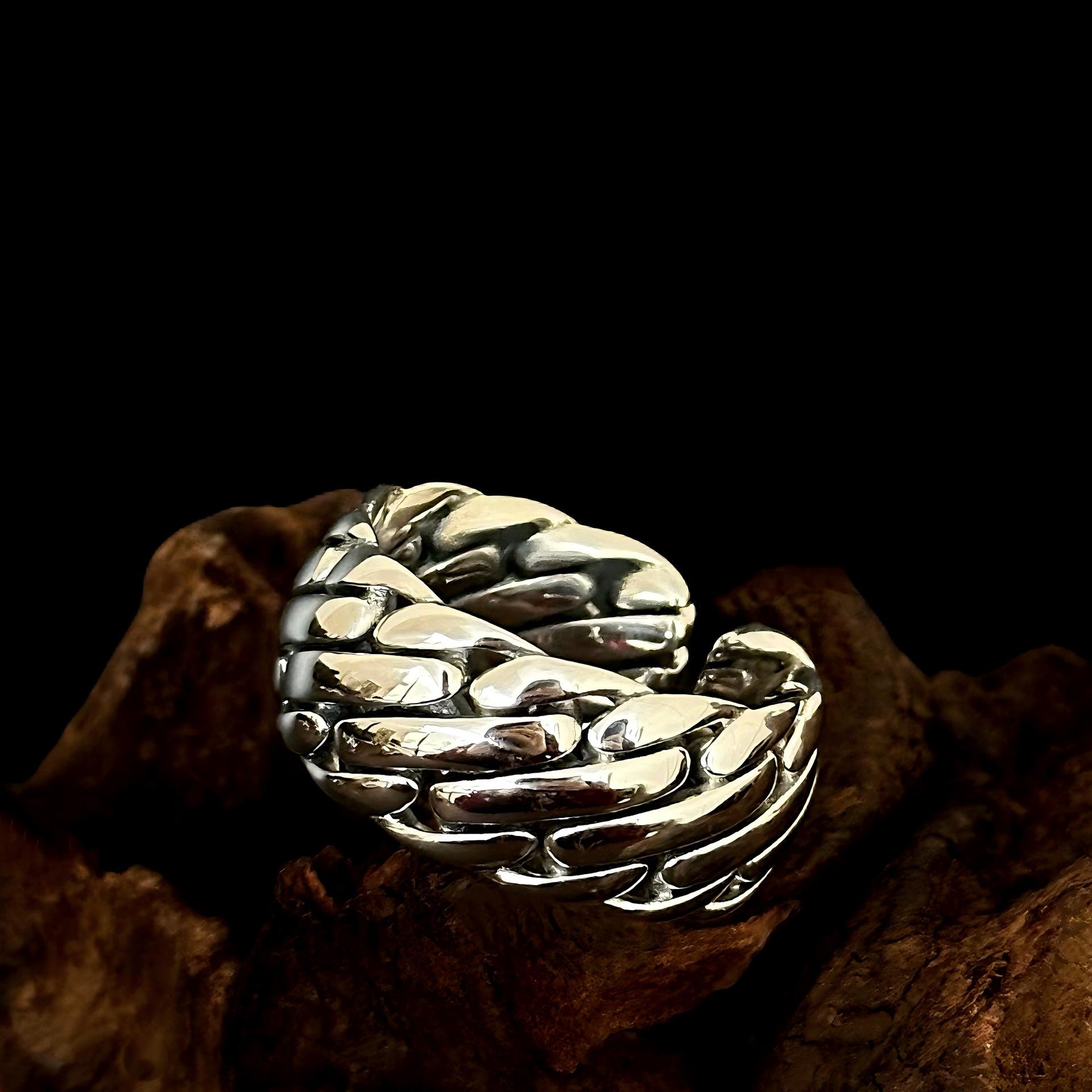 Регулируемое мужское минималистичное плетеное кольцо из стерлингового серебра S925