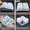 Large Square Silicone Ice Cube Tray with Funnel, 3D Big Ice Mold for Whiskey, Brandy, Cocktail & Bourbon, Men’s Gift Idea