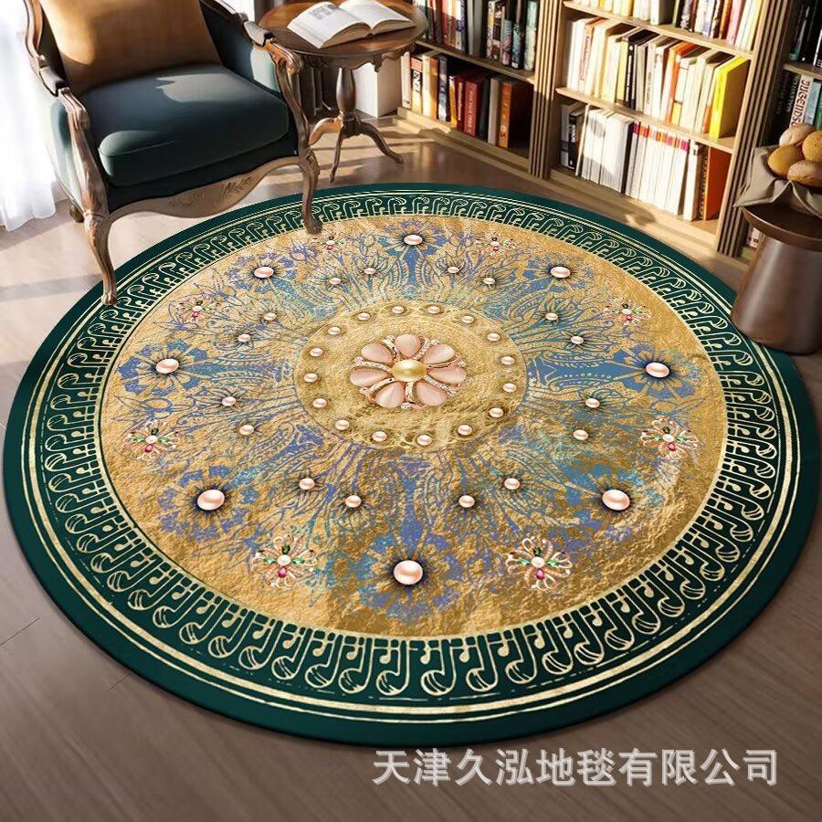 Circular Carpet Bedroom Living Room Carpet Coffee Table Carpet Home Sofa Circular Mat Ethnic Style Carpet