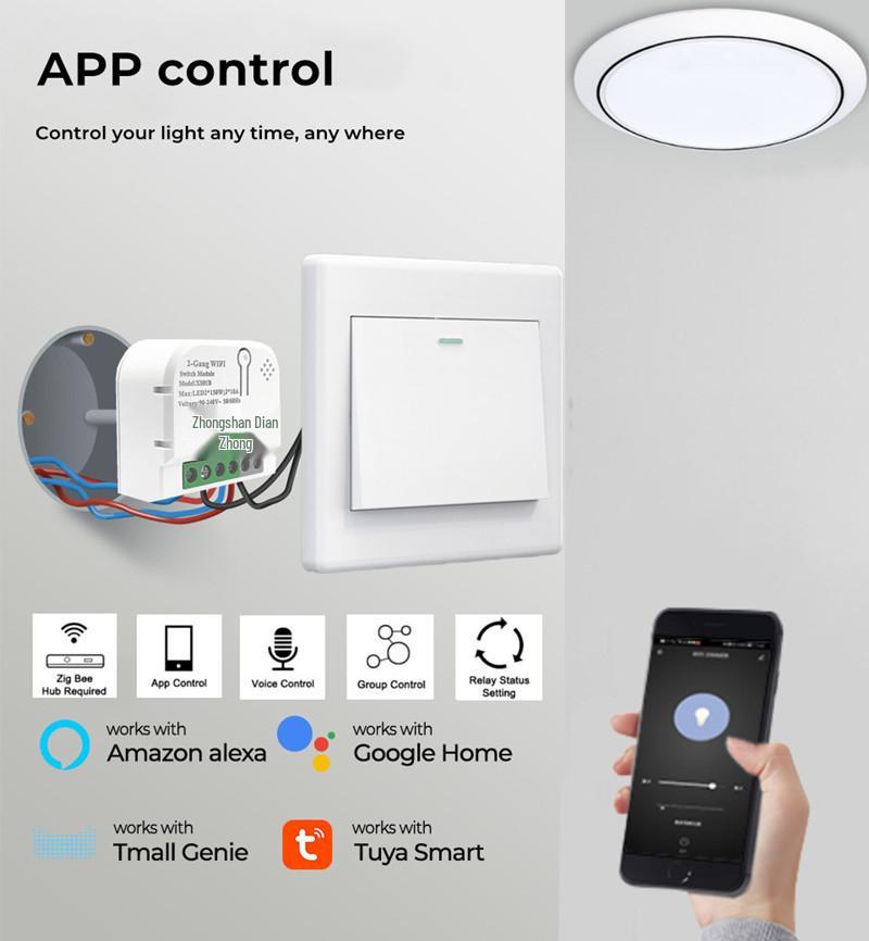 Tuya Mini Zigbee Smart 4-Way Circuit Breaker Module, Alexa Compatible