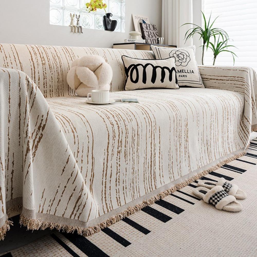 New Black and White Ins Wind Sofa Towel Chenier Anti-cat Scratch Cover Cloth All-inclusive High-end Light Luxury Universal Cover Towel