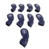 9pcs Golf Club Cover PU Leather Stylish Portable Golf Head Cover for Iron Drive Clubs Dark Blue