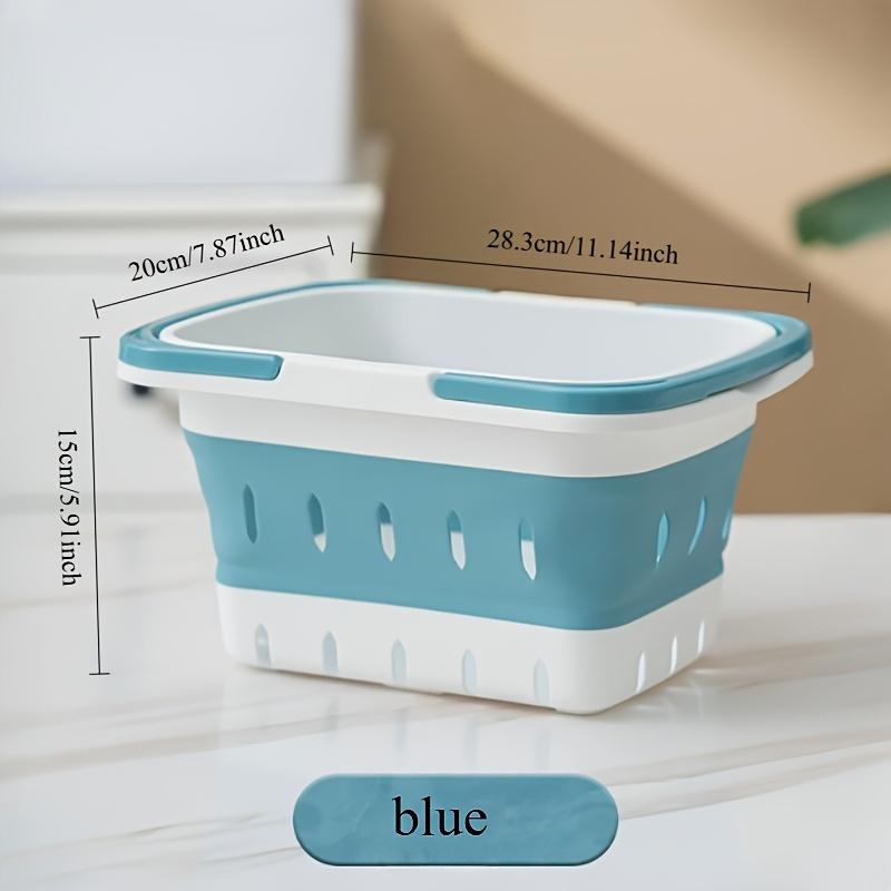 Foldable Collapsible Handled Laundry Basket Ellipse Oval Tub- Portable Washing Tub Space Saving Laundry Containers