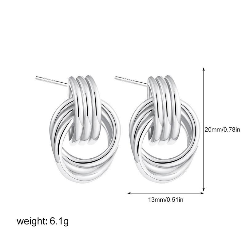 316 Titanium Steel Twisted Knot Earrings: Elegant Geometric Studs with European and American Flair