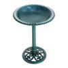 Garden Bird Bath Outdoor Decrative Garden Feeder Stand with Scallop-like Pattern. Time-Worn Finish. 50cm. Green