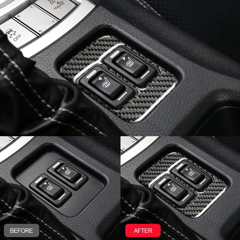 Car Modification Carbon Fiber Seat Heating Button Car Stickers Trim Cover for Subaru BRZ Toyota 86 2013-2019 Car Accessories