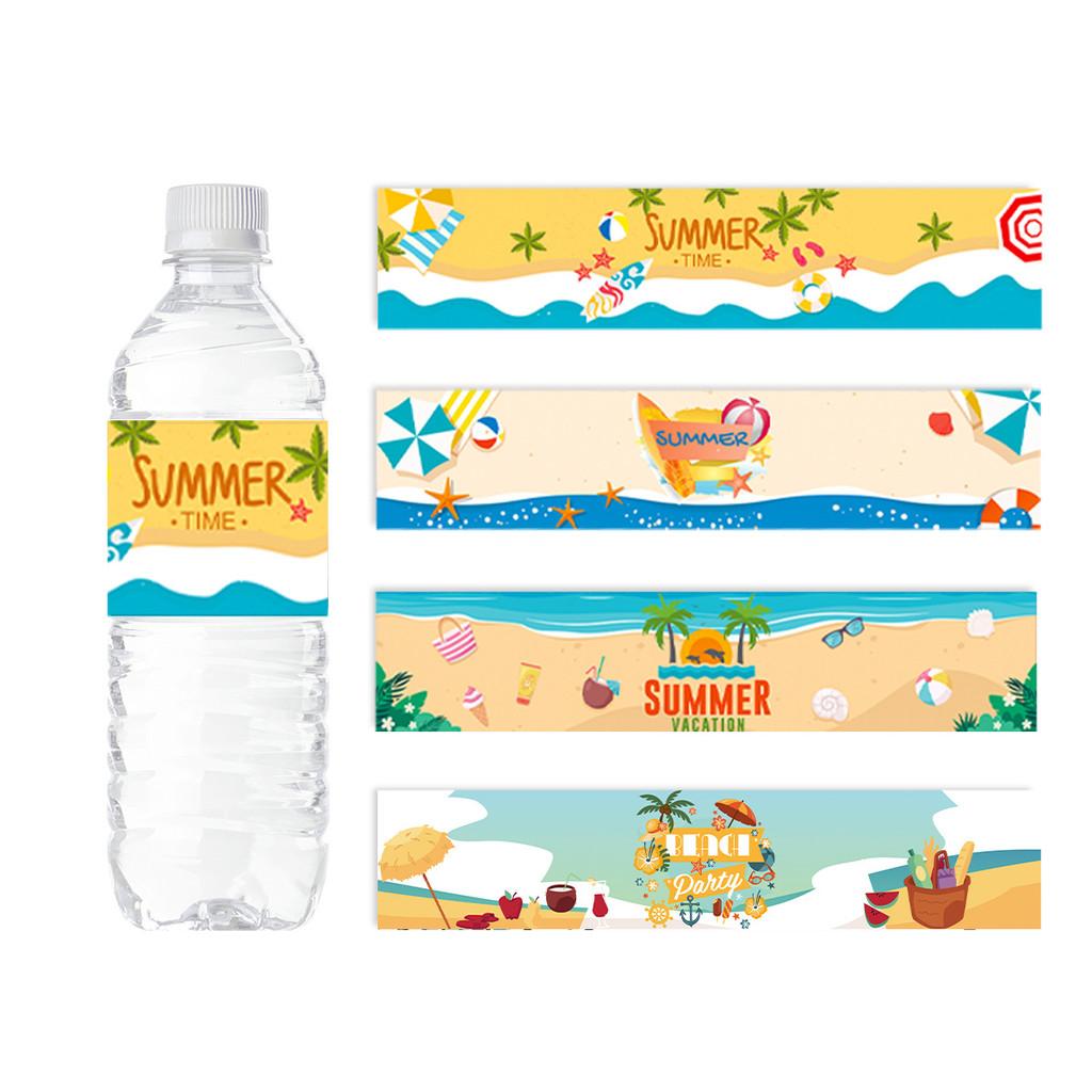 Bottle Beach Style Decals With Marine Sand Pattern For Summer Events Festival