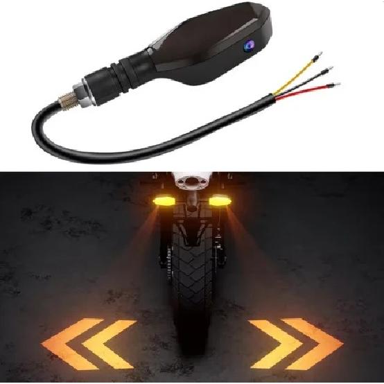 2025 Motorcycle RGB Turn Signal Amber Blink Projector Indicator Lamp Electric Motorcycle Accessories Cornering Signal Tail Light Projection
