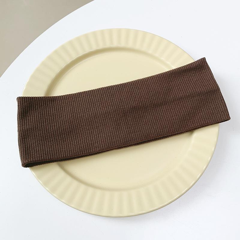 Solid Color Korean Wide Headband Stretchy Knit Hair Sweatband for Women Makeup Gym Yoga Running Fashion Accessory