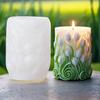 Flower Cylinder Candle Molds Sunflower/Lavender/Lily Flower Pillar Candle Mold 3D Silicone Resin Casting Mold for Soap