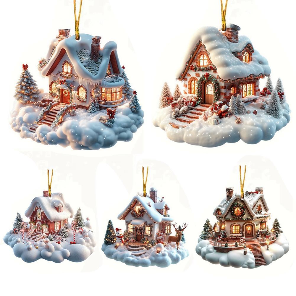 Christmas Tree Hanging Pendants Xmas Ornament Letter/Bell/House/Gingerbread Man/Horse/Snowman