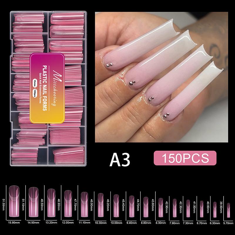 150 Pcs Dual Forms For Poly Nail Gel Soft Nail Forms Molds Acrylic Full Cover False Nail Tips Manicure Extension