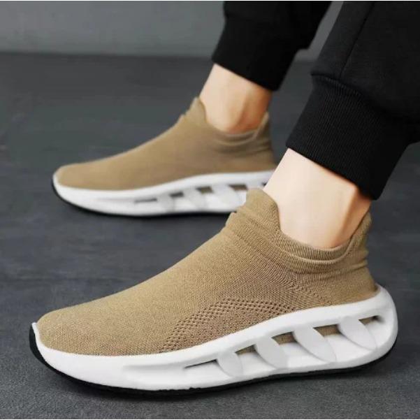 New Flying Woven Summer Autumn Spring Breathable Sports Soft Shoes Men's Slip-on Casual Shoes  M1024