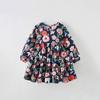 Girl Dress With Cartoon Animal Pattern Soft Cotton Winter Christmas Gift
