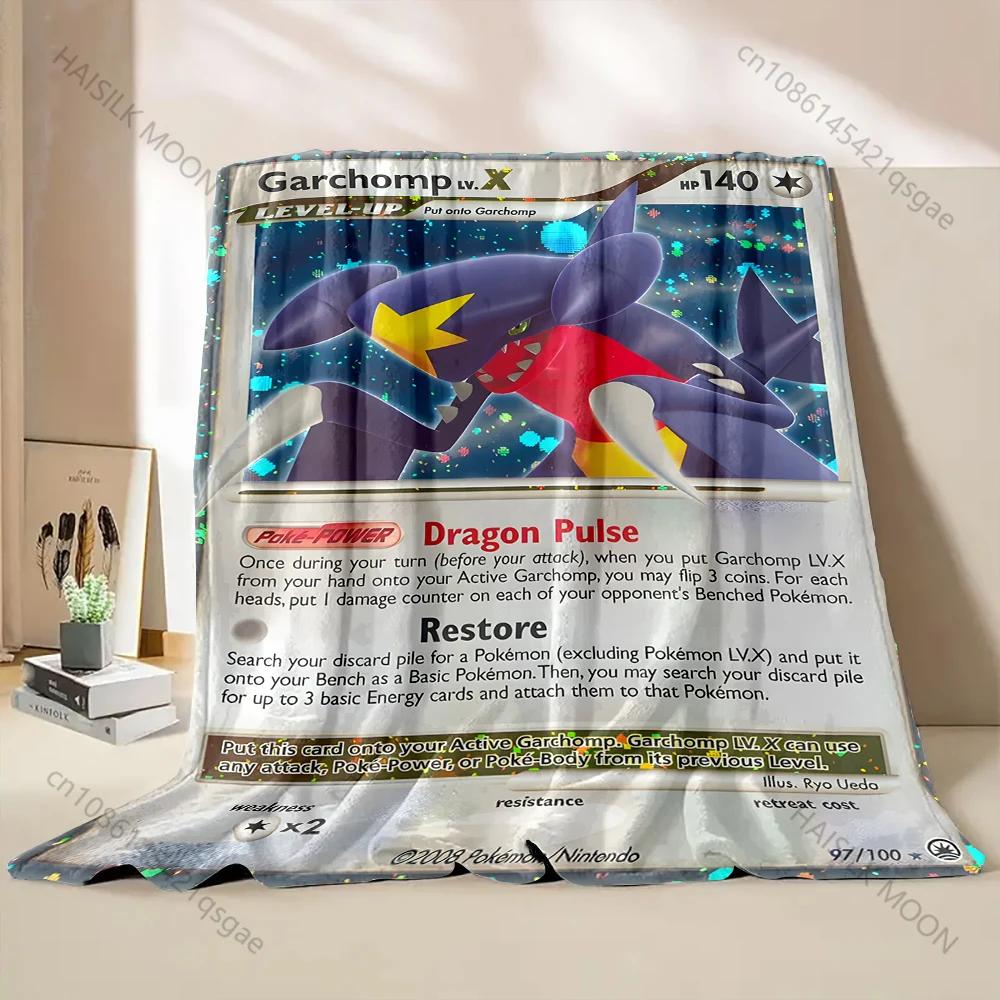 1PC Pokemon Card G-Garchomp Printed Blanket for Home Travel Soft Comfortable Blanket for Adults and Children Luxury Gifts
