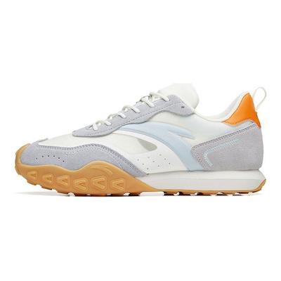 Lifestyle Series Fabric Synthetic Leather Shock Absorbing Non-Slip Wear-Resistant Low-Top Casual Shoes Men Sneaker White Gray 112238856-5