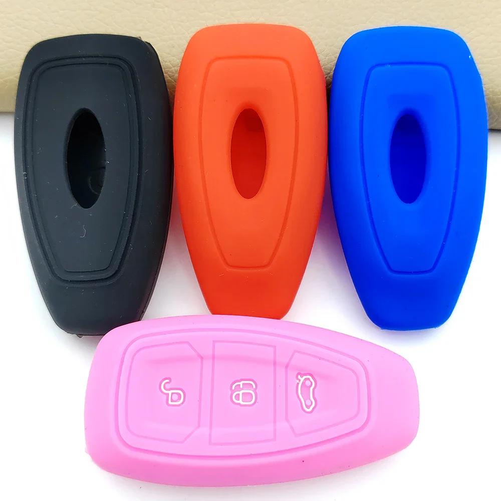 3 Button Silicone Car Remote Key Fob Cover Case For Ford Ranger C-Max S-Max Focus Mk3 Galaxy Mondeo Transit Tourneo Custom