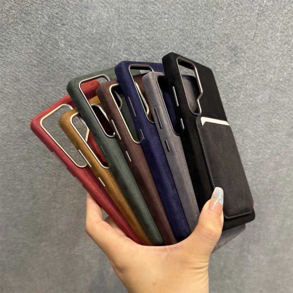 Premium Suede Leather Magnetic Suction Case For Samsung Galaxy S26 Ultra S24 Plus S25U Luxury 2 in 1 Removable Card Wallet Cover