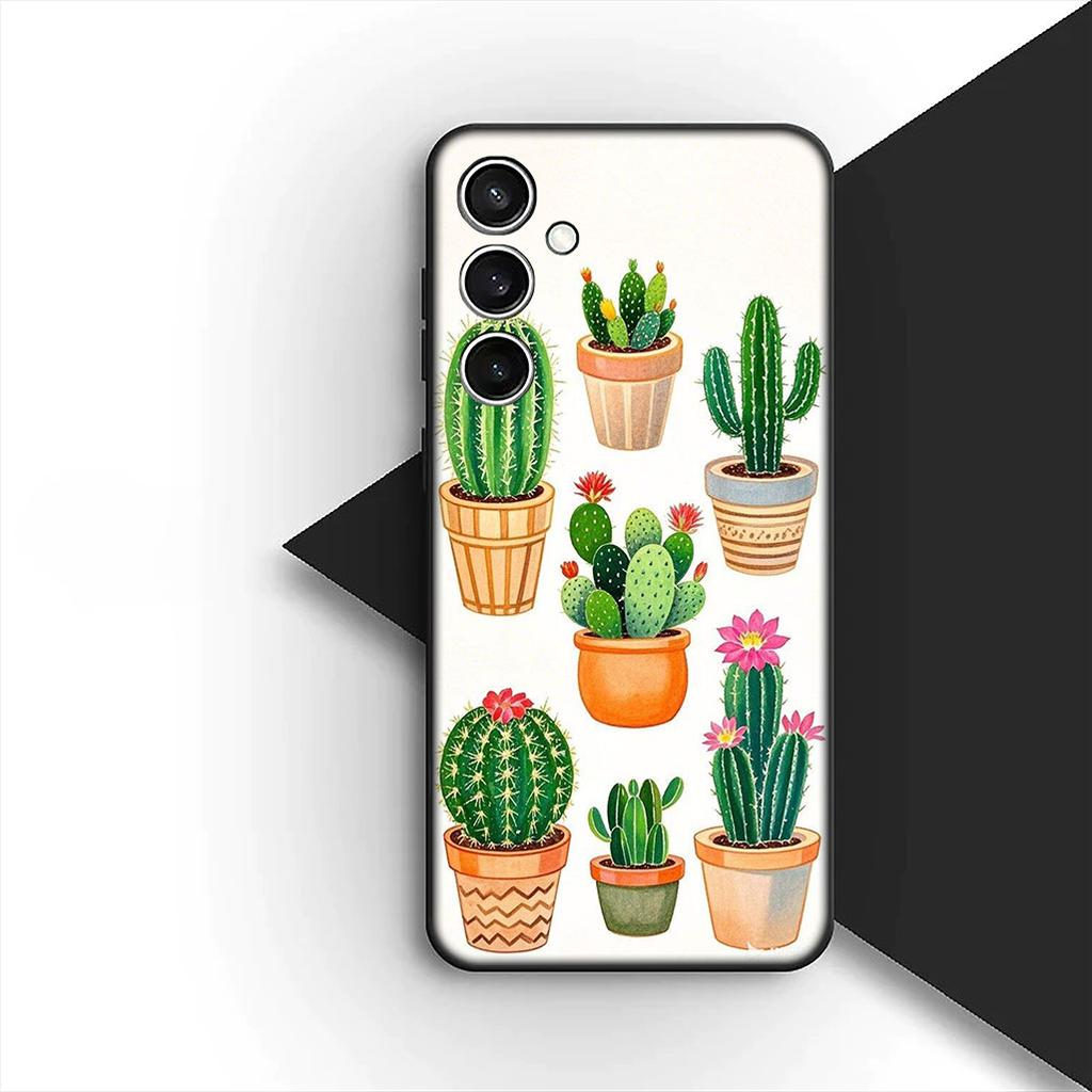 Cactus Wallpaper Phone Case for Samsung Galaxy S20 S22 S21 FE Ultra Plus A07 A17 A15 A16 A25 A57 A37 Protective Cover