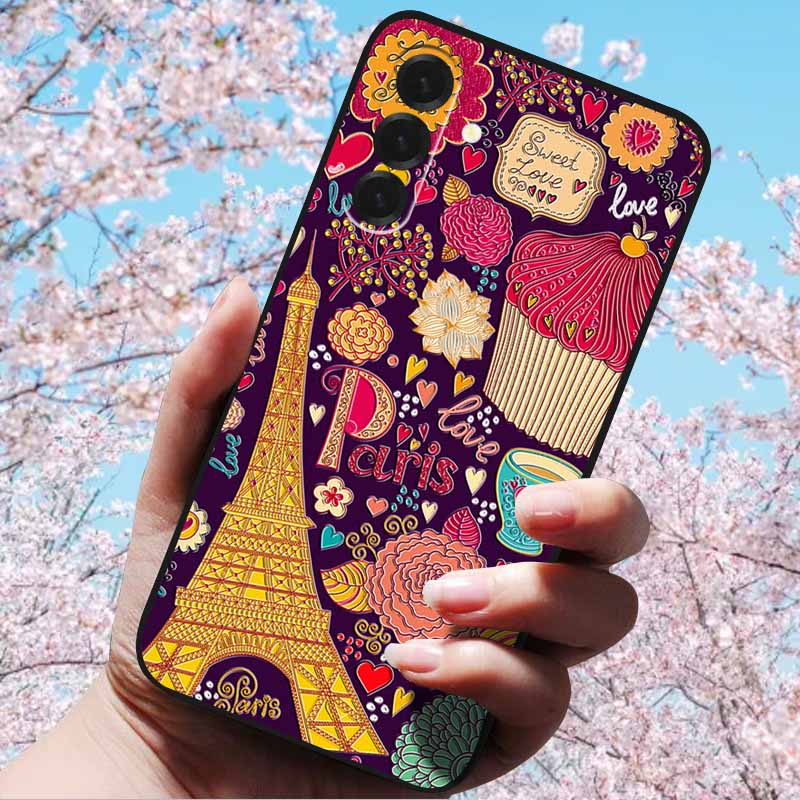 For Samsung Galaxy A56 A36 A26 5G Cases 3D Relief Flower Emboss Soft Silicone For A56 A36 5G 3D Cartoon Case Owl Shell 3D Relief
