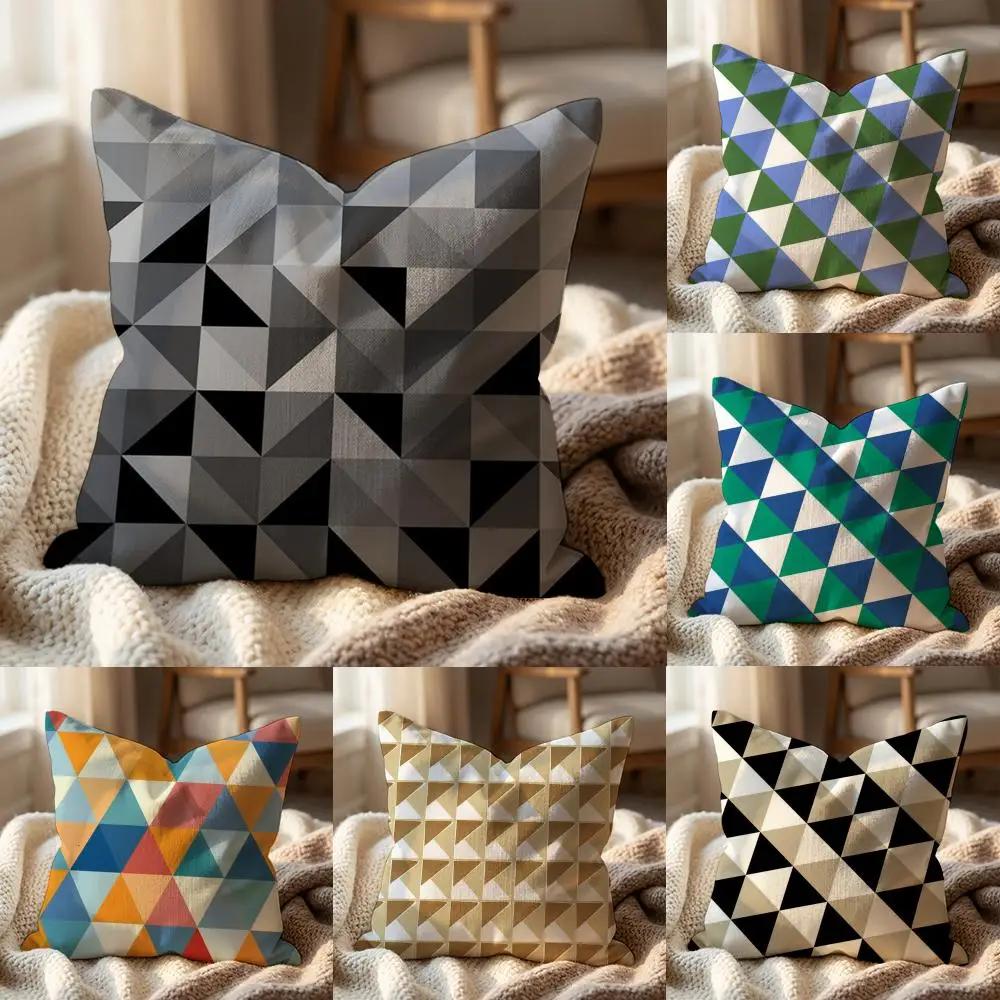 Triangle Array Cushion Cover MultiScene Pillow Cover for Home Car Reversible Soft Durable for Daily Use