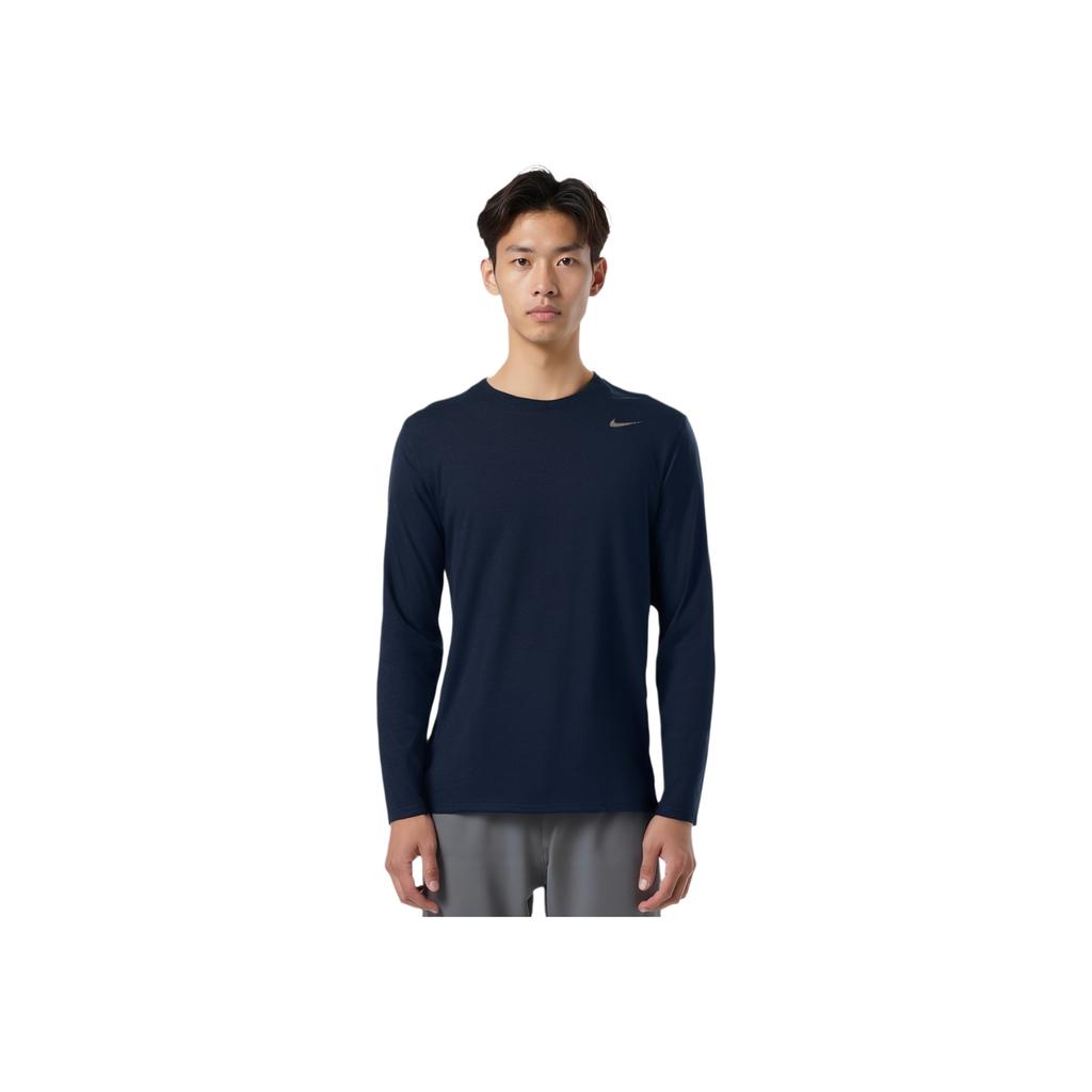 Nike Logo Round Neck Pullover Long Sleeve T-Shirt Men Tops Blue 727980-419