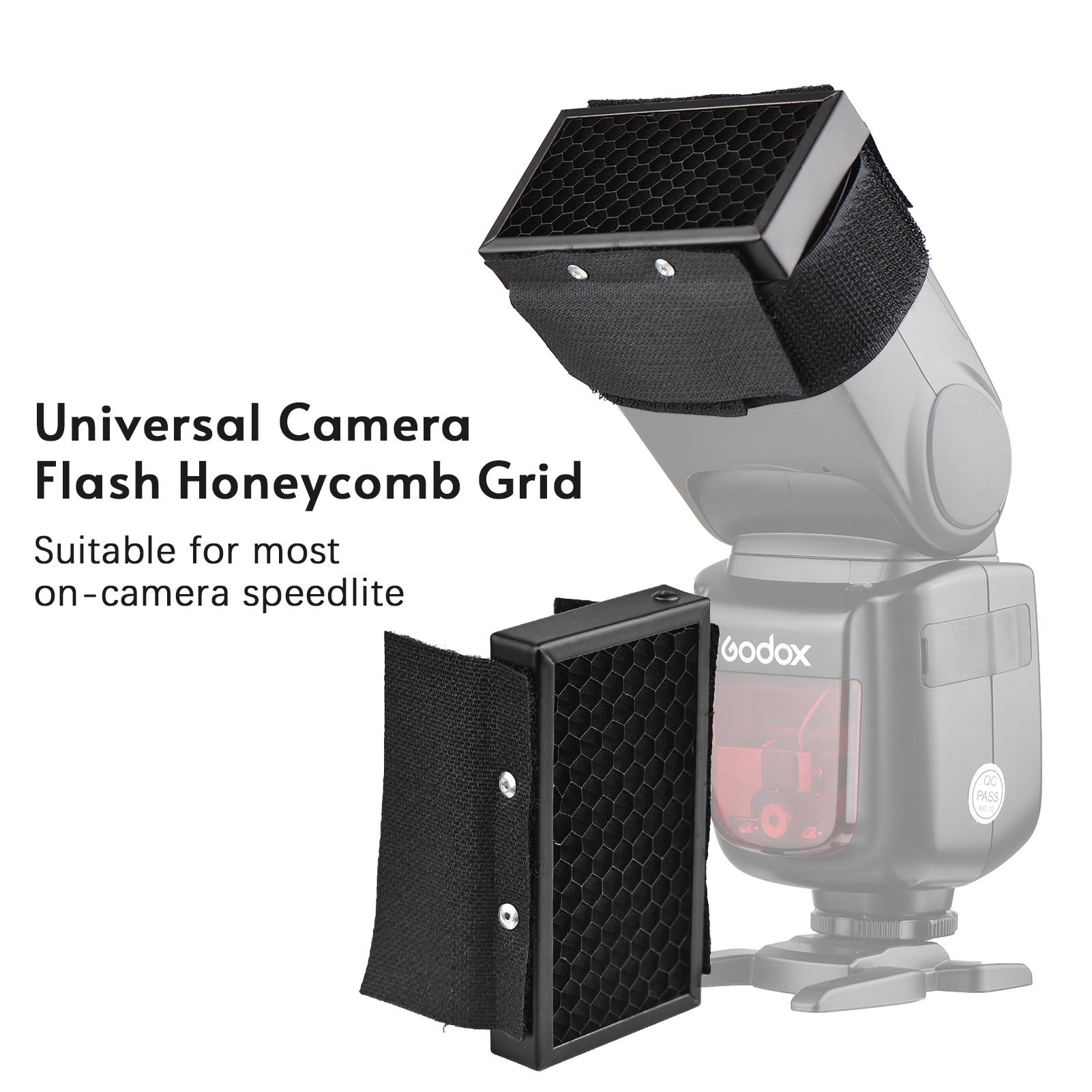 

Universal Camera Flash Honeycomb Grid Metal Accessory Replacement for Canon Nikon Sony Godox Yongnuo Speedlite Easy чёрный