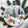 Christmas Embroidery Kit Winter Landscape Embroidery Starter Kit Santa Claus Embroidery Craft Set with Pattern Threads Needles for Beginners Adults
