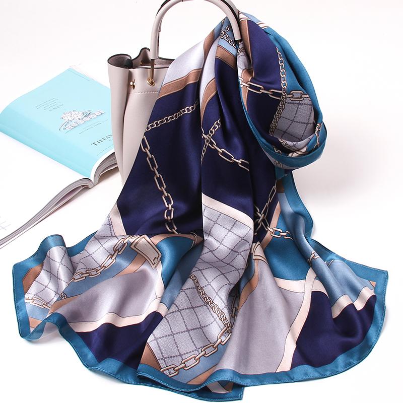 100% Silk Long Scarf Women Hangzhou Natural Silk Scarves Shawl Wraps Bufanda Headscarf Foulard Femme Print Silk Neck Scarf