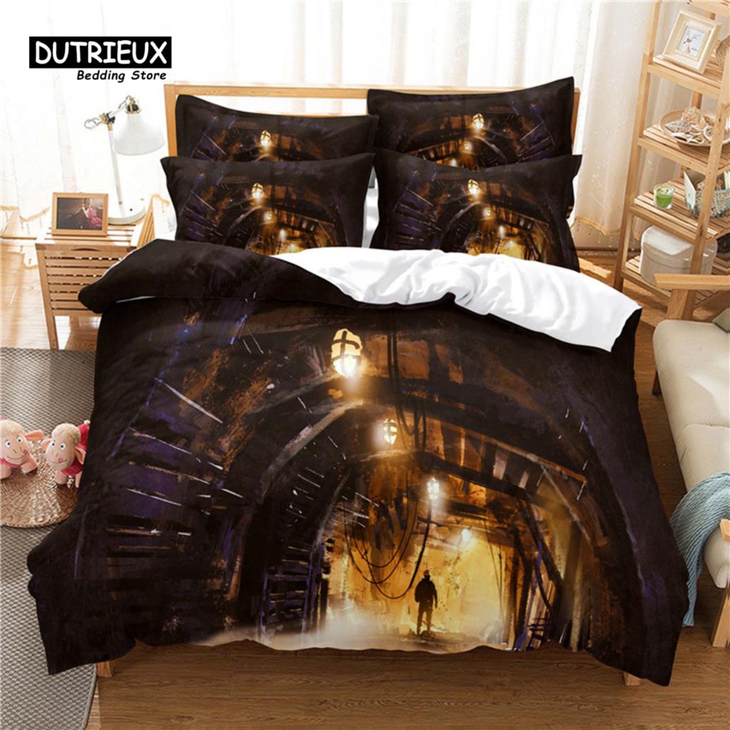 Great Wall Bedding Set, 3Pcs Duvet Cover Set, Soft Comfortable Breathable Duvet Cover, For Bedroom Guest Room Decor