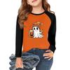 Girls Long Sleeve Halloween Day T Shirts Kids Fall Tops Crewneck Basic Tees 5-14Y