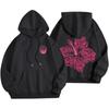 Dark sweatshirt hoodie goth couple Harajuku large size flower pattern print hooded sweater