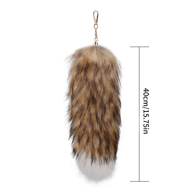 Trendy Foxes Tail Key Holder Accessory Sturdy Plush Synthetic Leather Bag Ornament Portable for Stylish Ladies Women