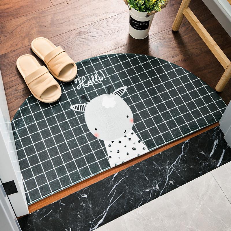 Cute Cartoon Floor Mats Home Door Non-slip Floor Mats Bedroom Kitchen Bathroom Semicircular Door Mats Floor Mat In The Room