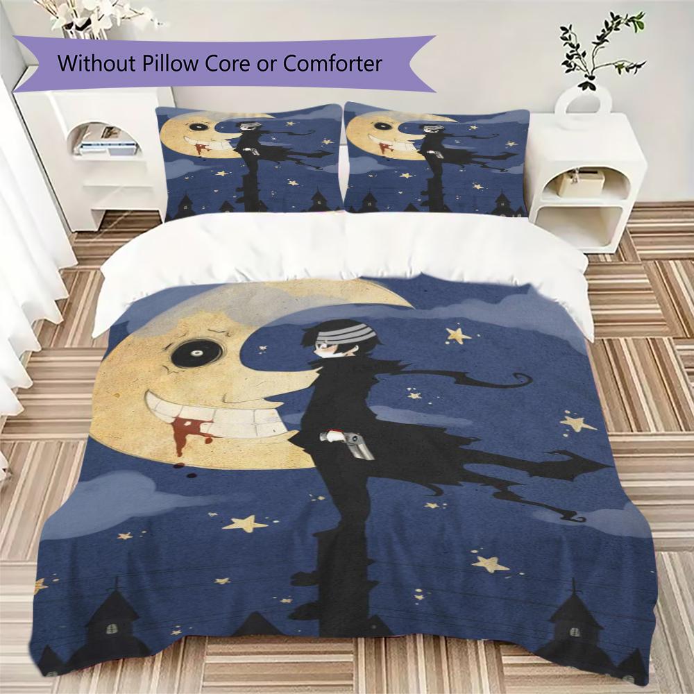 Soul Eater Pattern Bedding uilt Set uilt Cover Pillowcase Home Decoration Birthday Gift (1 * duvet cover + 2 * pillowcase without core)172
