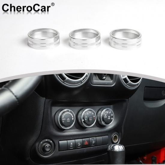 Air Conditioner Switch Button Knob Cover Trim For Jeep Wrangler JK 11-17 Silver