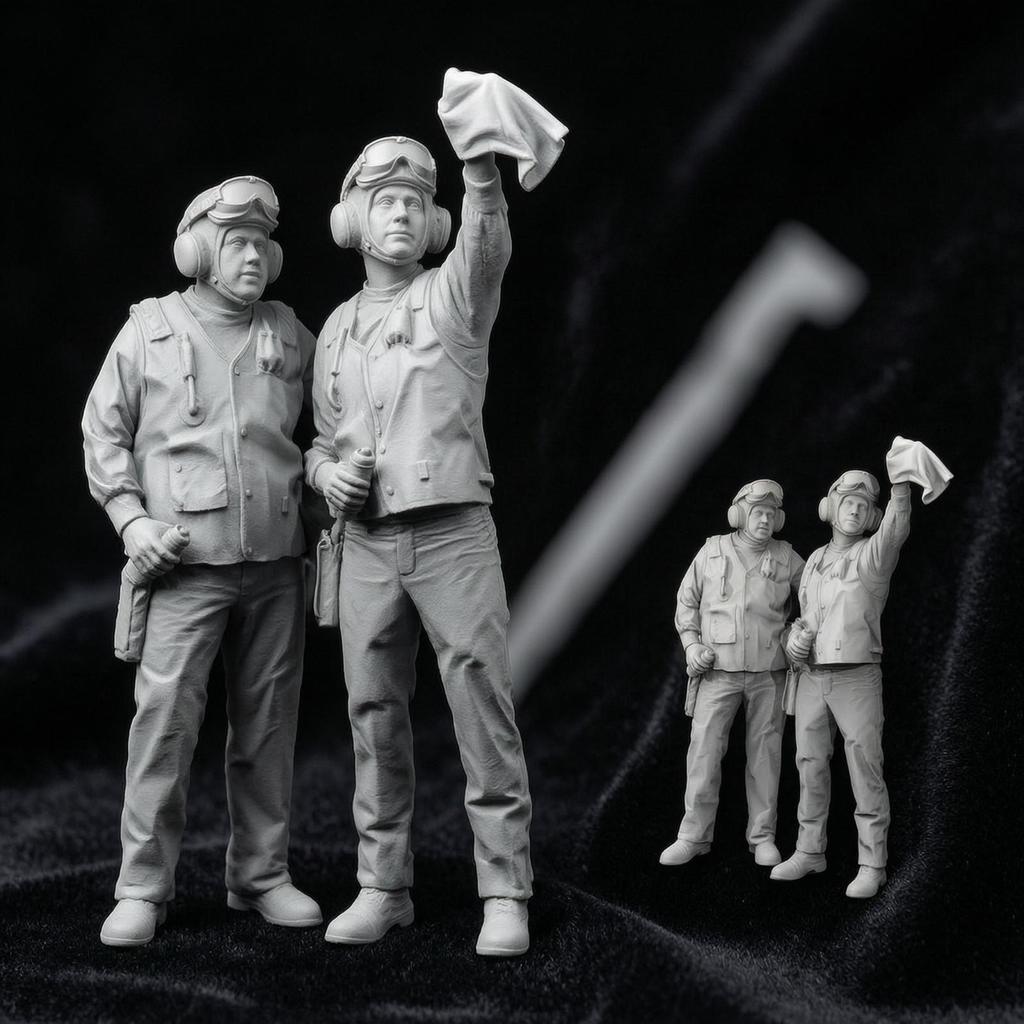 1/48 Deck Crew Figures 1:48 Scale Ground Model Not Assembled Resin